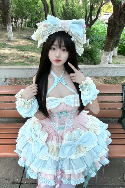 Gothic Lolita Dress - Ribbon Dance, Multi-Color, Lace-Up, Sweet Style, Bow Detail - additional product view 9