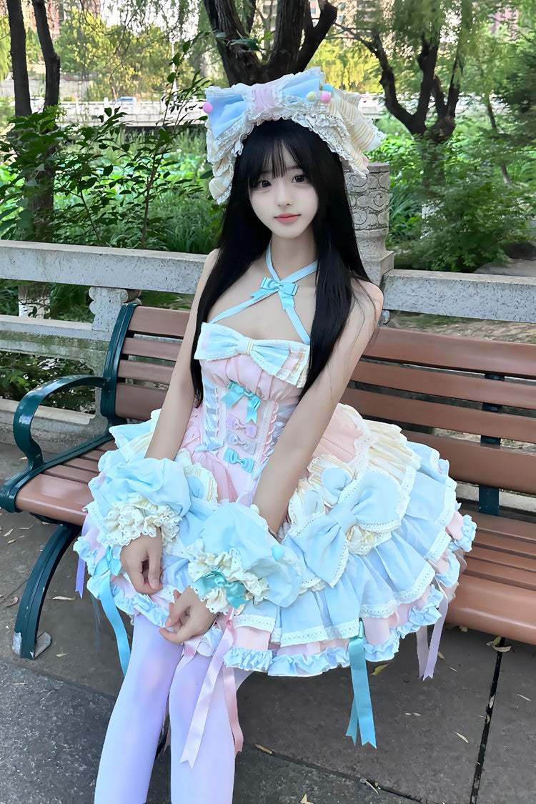 Gothic Lolita Dress - Ribbon Dance, Multi-Color, Lace-Up, Sweet Style, Bow Detail - additional product view 11