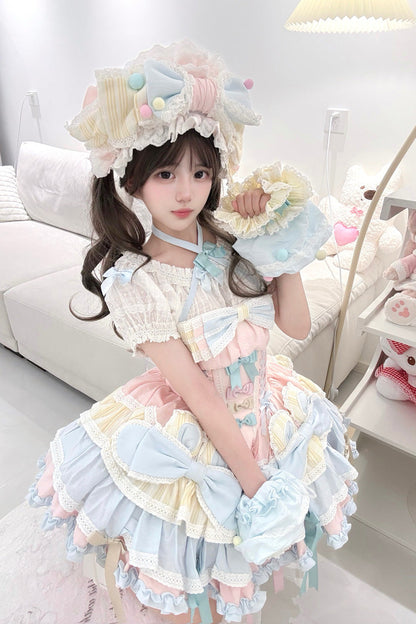 Gothic Lolita Dress - Ribbon Dance, Multi-Color, Lace-Up, Sweet Style, Bow Detail - additional product view 12