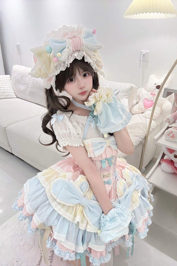 Gothic Lolita Dress - Ribbon Dance, Multi-Color, Lace-Up, Sweet Style, Bow Detail - additional product view 13
