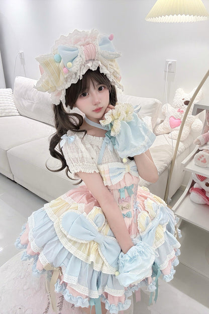 Gothic Lolita Dress - Ribbon Dance, Multi-Color, Lace-Up, Sweet Style, Bow Detail - additional product view 13