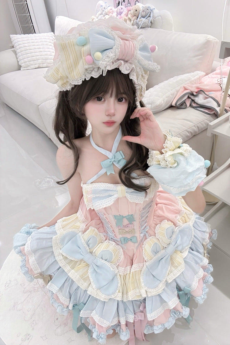 Gothic Lolita Dress - Ribbon Dance, Multi-Color, Lace-Up, Sweet Style, Bow Detail - additional product view 14
