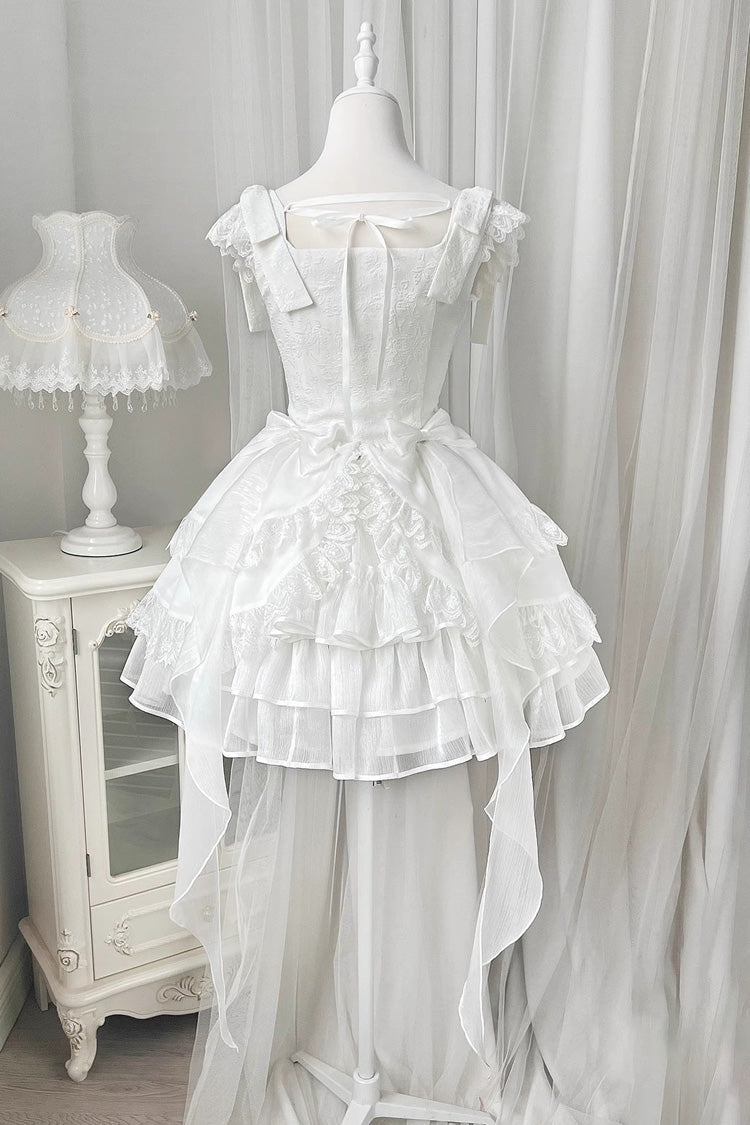 Gothic Lolita Dress - Rose Multi-layer, White, Detachable Detail, Layered, Sweet Style - additional product view 11