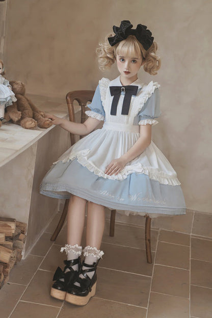 Gothic Lolita Dress - Round Collar Lace Puff, 2 Colors, Lace Trim, Sweet Style - additional product view 2