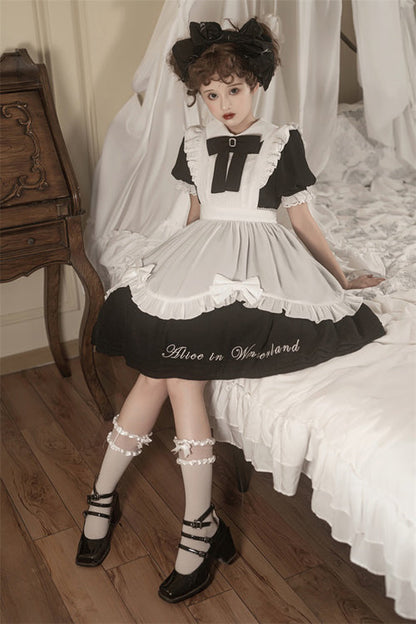 Gothic Lolita Dress - Round Collar Lace Puff, 2 Colors, Lace Trim, Sweet Style - additional product view 5