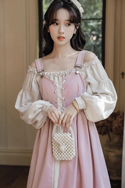 Gothic Lolita Dress - Ruffle Elegant Princess Two, Pink, Ruffled, Long Sleeves - additional product view 9