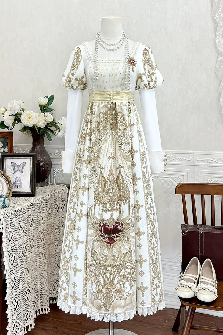 Gothic Lolita Dress - Sacred Coronation, Ivory, Square Collar, Embroidered, Long Sleeves - additional product view 3