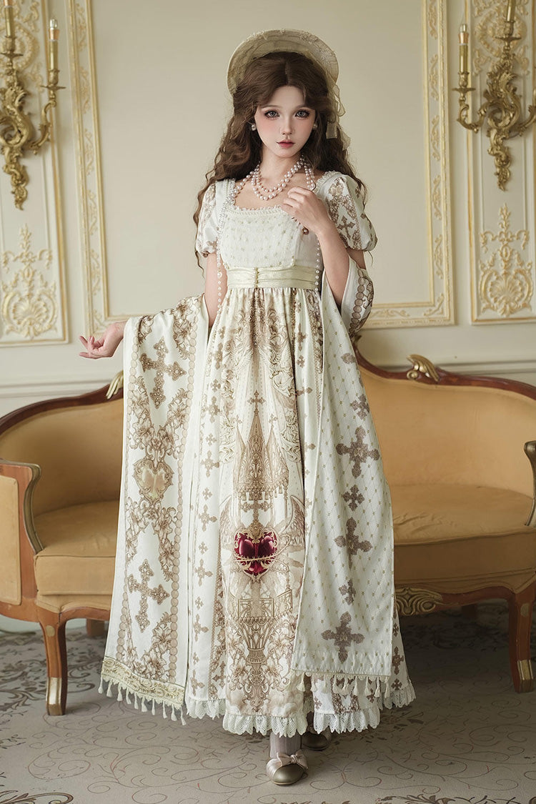 Gothic Lolita Dress - Sacred Coronation, Ivory, Square Collar, Embroidered, Long Sleeves - additional product view 9