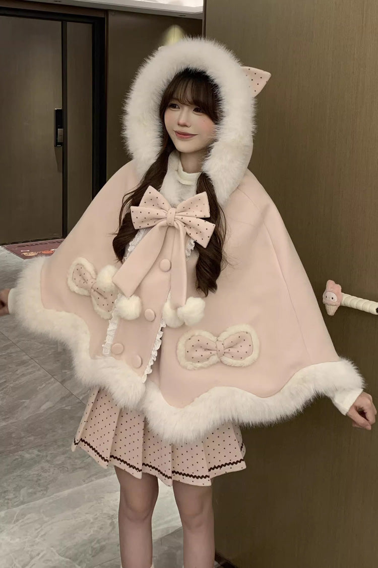 Gothic Lolita Dress - Sea Salt Guava, Pink, Printed, Sweet Style, Bow Detail - additional product view 3
