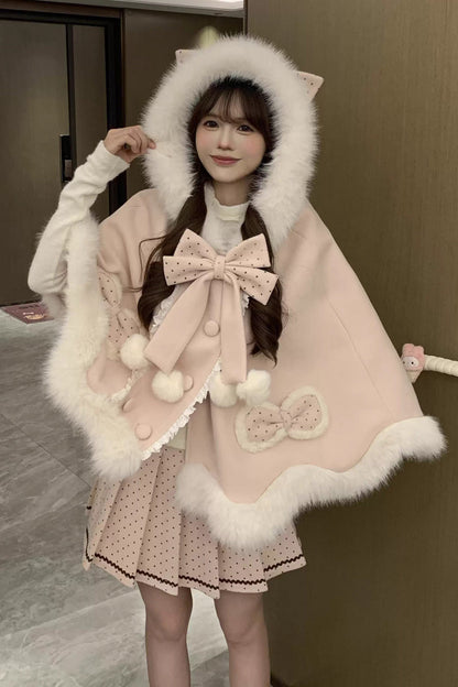 Gothic Lolita Dress - Sea Salt Guava, Pink, Printed, Sweet Style, Bow Detail - additional product view 5