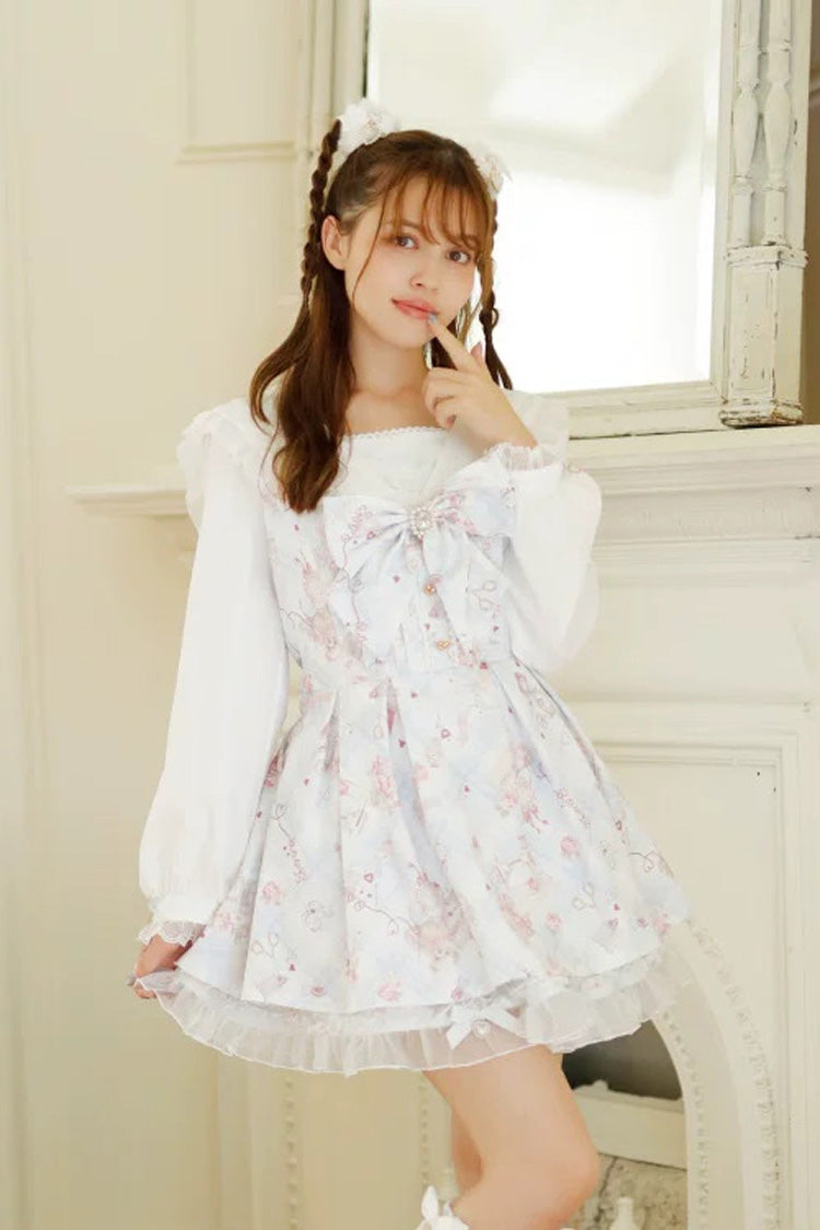 Gothic Lolita Dress - Sewing Bear, 3 Colors, Plus Size, Printed, Long Sleeves - additional product view 6