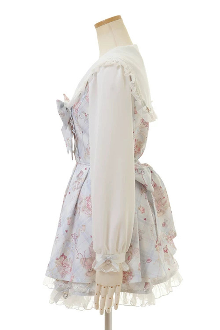 Gothic Lolita Dress - Sewing Bear, 3 Colors, Plus Size, Printed, Long Sleeves - additional product view 12