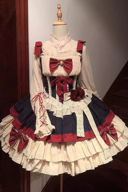 Gothic Lolita Dress - Snow White Multi-color, White, Bow Detail, Ruffled, Layered - additional product view 3