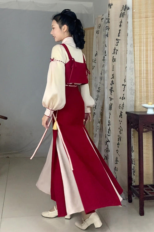 Gothic Lolita Dress - Song Han Element Soft And, Red, High Waist, Sweet Style - additional product view 4