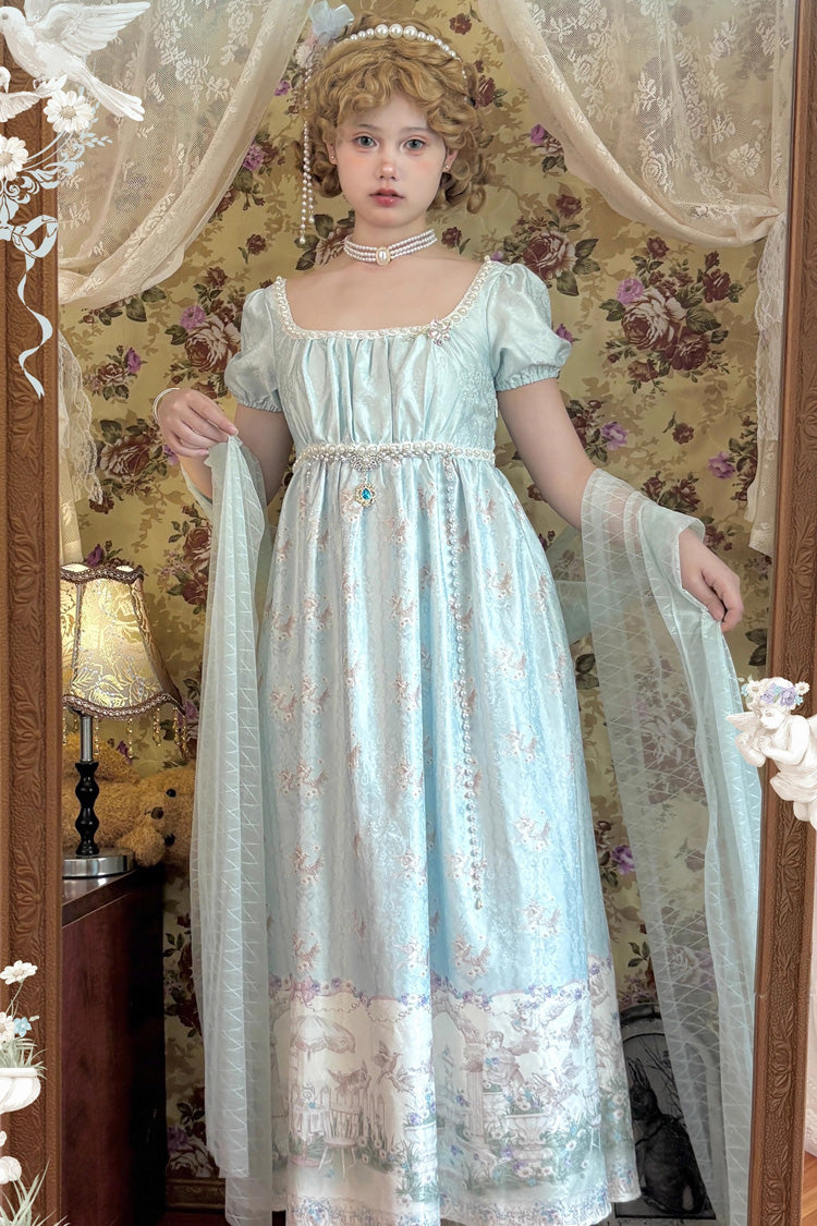 Gothic Lolita Dress - Spring Of Nai, Green, Square Collar, Sweet Style, Printed - additional product view 3