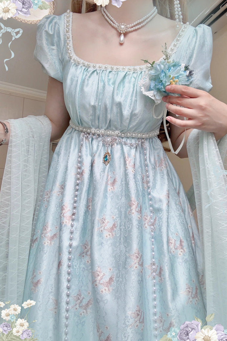 Gothic Lolita Dress - Spring Of Nai, Green, Square Collar, Sweet Style, Printed - additional product view 7