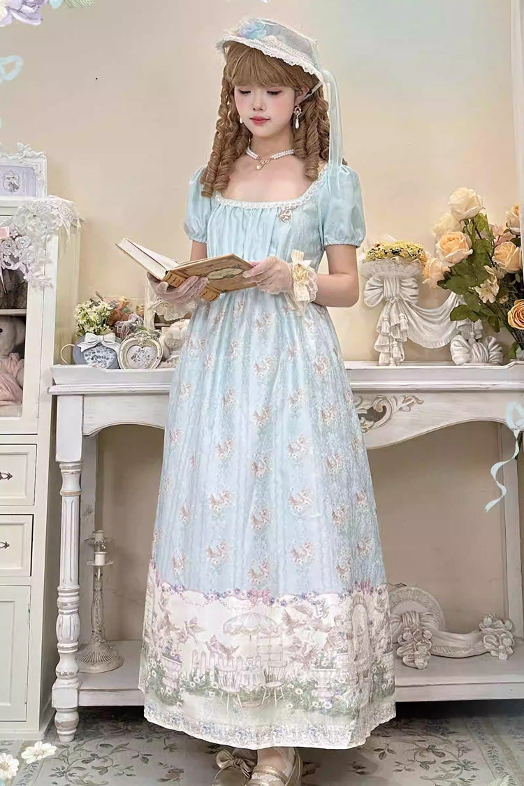 Gothic Lolita Dress - Spring Of Nai, Green, Square Collar, Sweet Style, Printed - main product image