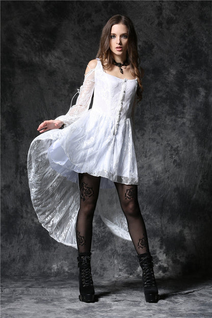 Gothic Lolita Dress - Square Collar Overlay, White, Square Collar, Women's Style - additional product view 2
