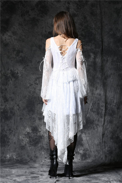 Gothic Lolita Dress - Square Collar Overlay, White, Square Collar, Women's Style - additional product view 3