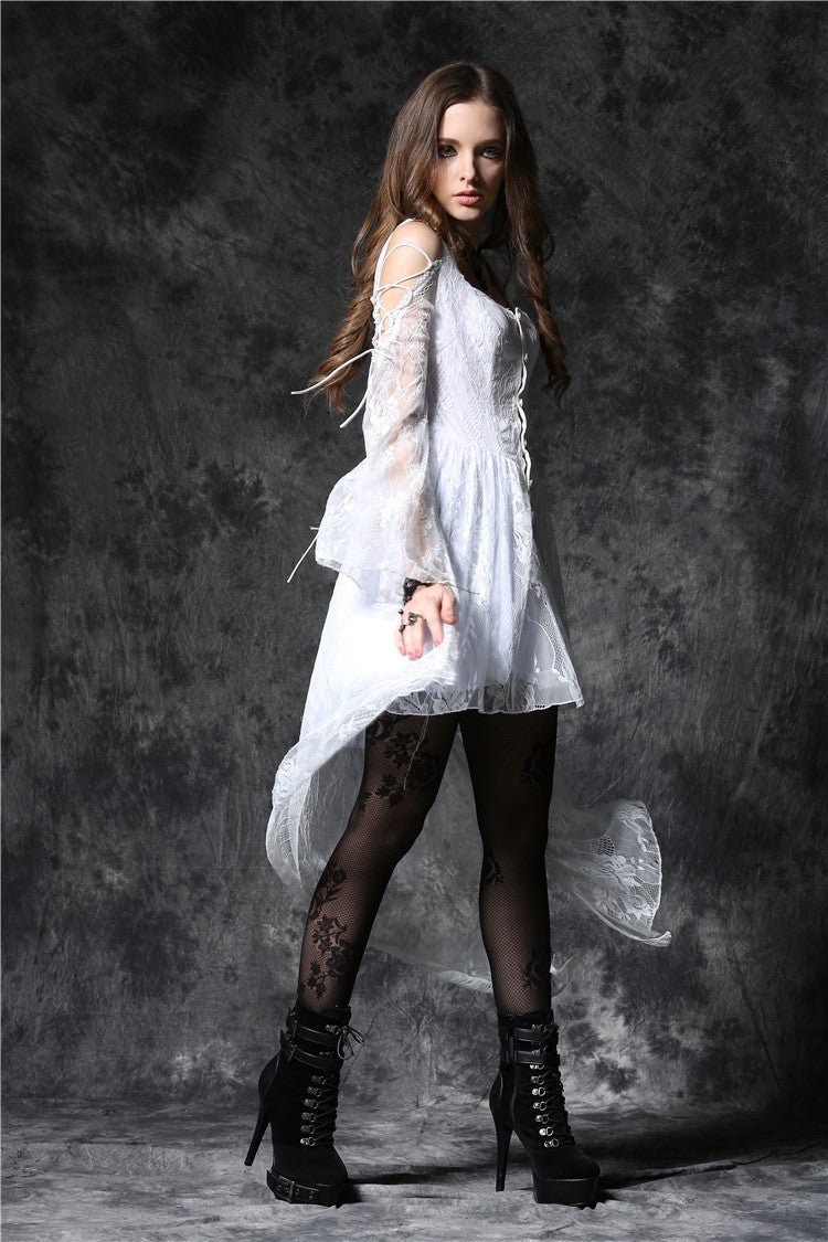 Gothic Lolita Dress - Square Collar Overlay, White, Square Collar, Women's Style - additional product view 4