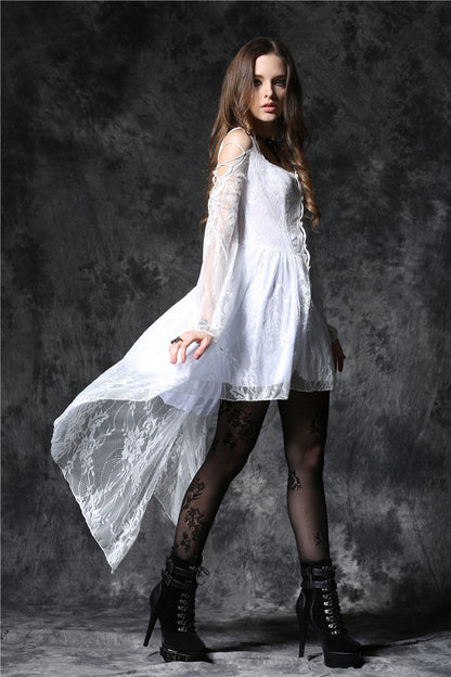 Gothic Lolita Dress - Square Collar Overlay, White, Square Collar, Women's Style - additional product view 5
