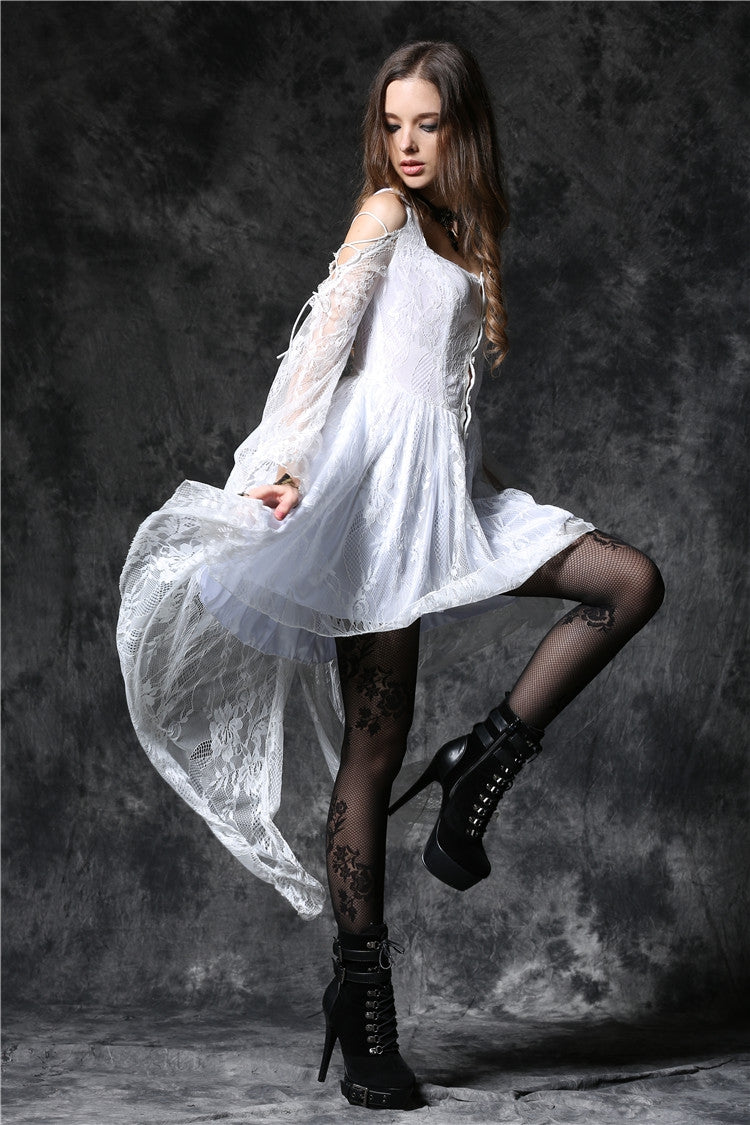Gothic Lolita Dress - Square Collar Overlay, White, Square Collar, Women's Style - additional product view 6
