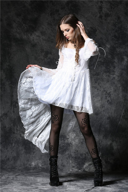 Gothic Lolita Dress - Square Collar Overlay, White, Square Collar, Women's Style - additional product view 8