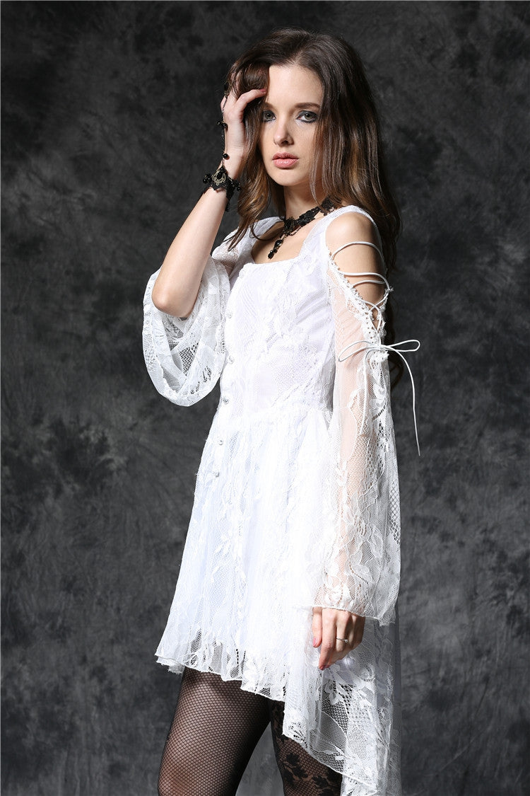 Gothic Lolita Dress - Square Collar Overlay, White, Square Collar, Women's Style - additional product view 9