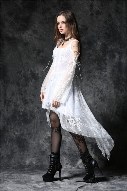 Gothic Lolita Dress - Square Collar Overlay, White, Square Collar, Women's Style - additional product view 12