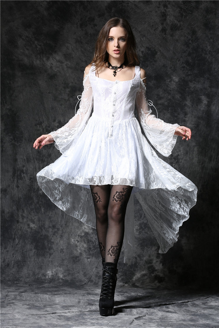 Gothic Lolita Dress - Square Collar Overlay, White, Square Collar, Women's Style - main product image