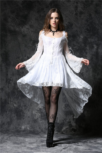 Gothic Lolita Dress - Square Collar Overlay, White, Square Collar, Women's Style - main product image