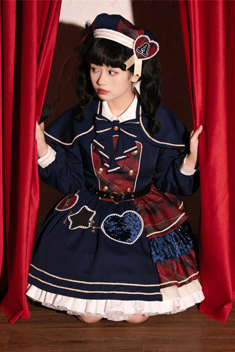 Gothic Lolita Dress - Starlight Academy Style, 2 Colors, Plaid, Long Sleeves, Sweet Style - additional product view 14