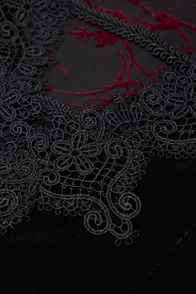 Gothic Lolita Dress - Stitching Lace-up Mesh Colors, 2 Colors, Women's Style, Lace Trim - additional product view 7