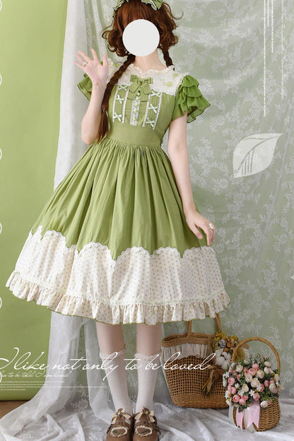Gothic Lolita Dress - Summer Wind, 3 Colors, Embroidered, Sweet Style, Ruffled - additional product view 2