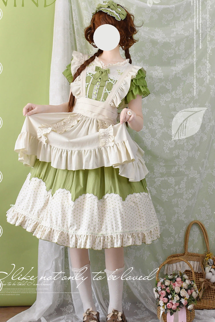 Gothic Lolita Dress - Summer Wind, 3 Colors, Embroidered, Sweet Style, Ruffled - additional product view 3