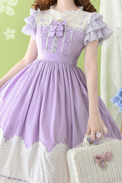 Gothic Lolita Dress - Summer Wind, 3 Colors, Embroidered, Sweet Style, Ruffled - additional product view 8