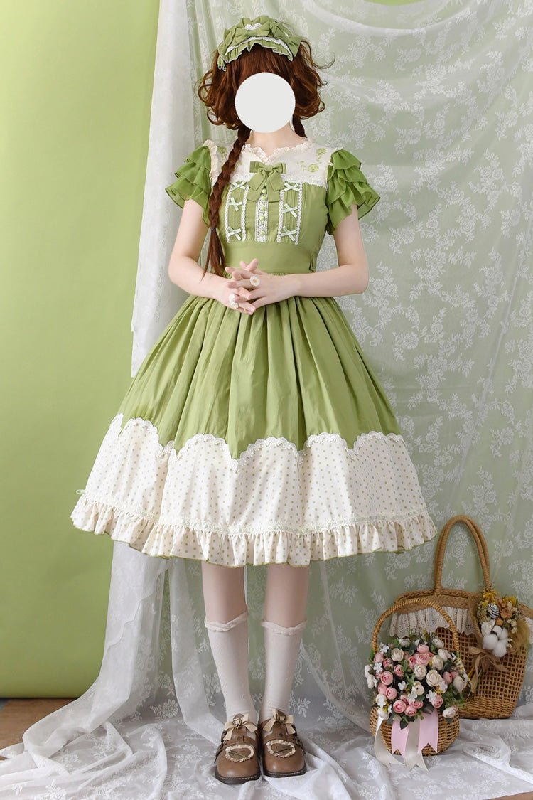 Gothic Lolita Dress - Summer Wind, 3 Colors, Embroidered, Sweet Style, Ruffled - main product image