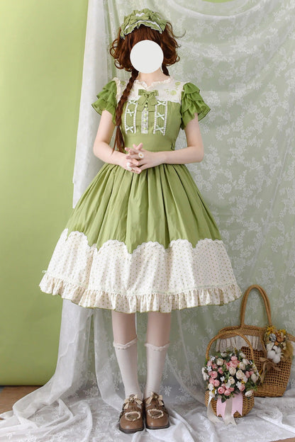 Gothic Lolita Dress - Summer Wind, 3 Colors, Embroidered, Sweet Style, Ruffled - main product image