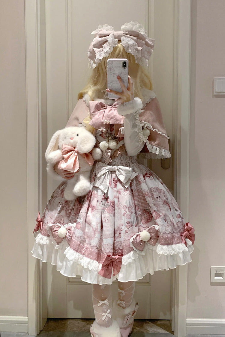 Gothic Lolita Dress - Sweet Dessert Cat, Pink, Sweet Style, Bow Detail, Lace Trim - additional product view 3