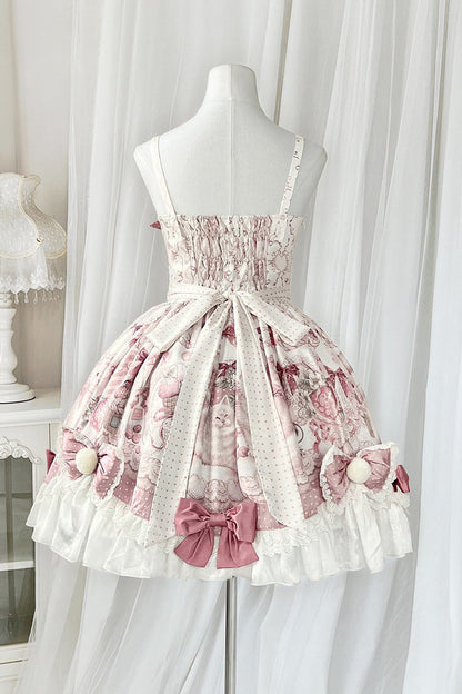Gothic Lolita Dress - Sweet Dessert Cat, Pink, Sweet Style, Bow Detail, Lace Trim - additional product view 6
