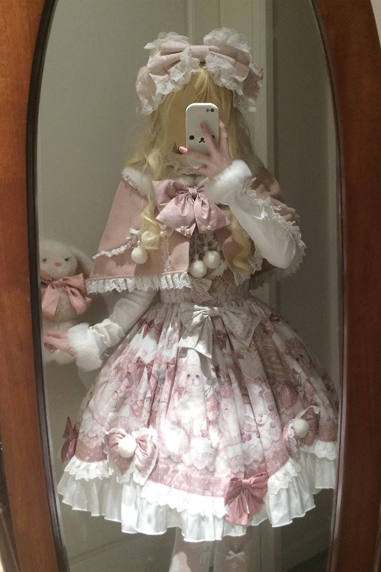 Gothic Lolita Dress - Sweet Dessert Cat, Pink, Sweet Style, Bow Detail, Lace Trim - additional product view 8
