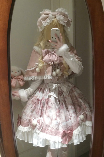 Gothic Lolita Dress - Sweet Dessert Cat, Pink, Sweet Style, Bow Detail, Lace Trim - additional product view 8