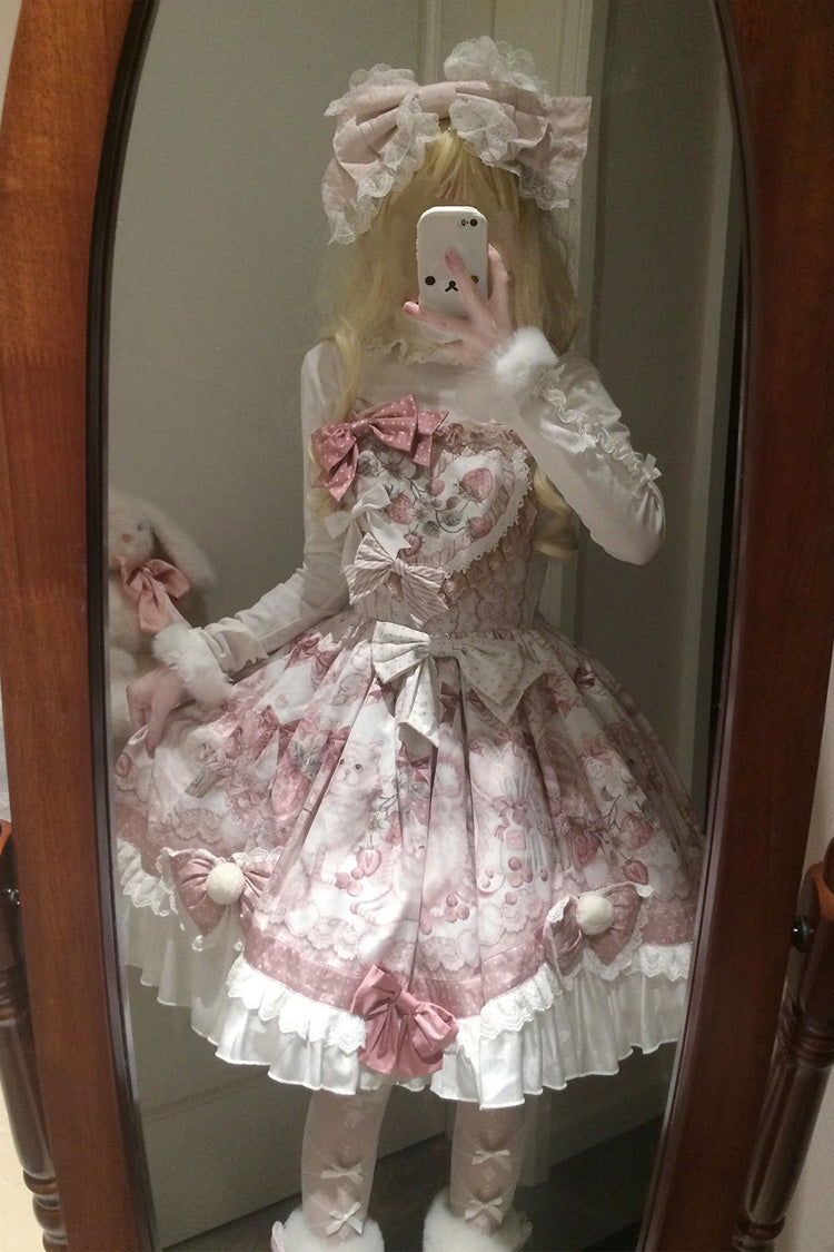 Gothic Lolita Dress - Sweet Dessert Cat, Pink, Sweet Style, Bow Detail, Lace Trim - additional product view 10