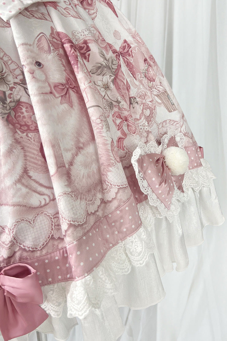Gothic Lolita Dress - Sweet Dessert Cat, Pink, Sweet Style, Bow Detail, Lace Trim - additional product view 13