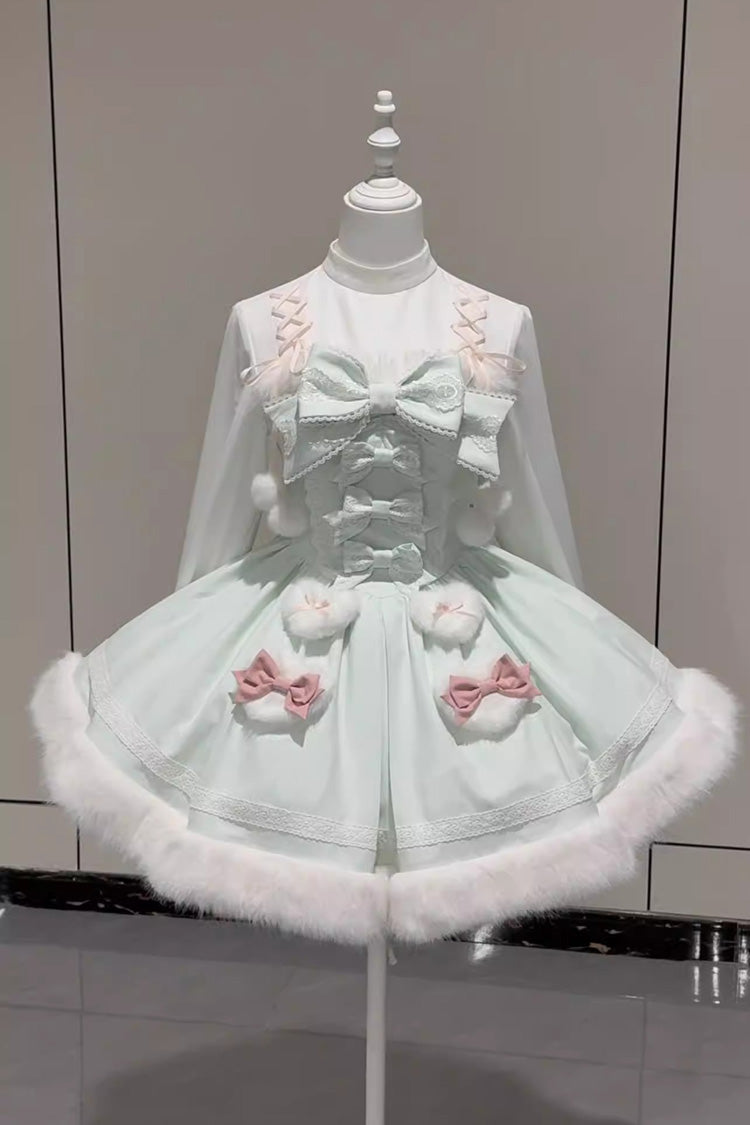 Gothic Lolita Dress - Sweet Dream Bunny, 2 Colors, Sweet Style, Bow Detail - S Green OP / M Green OP / L Green OP option