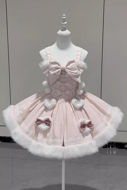 Gothic Lolita Dress - Sweet Dream Bunny, 2 Colors, Sweet Style, Bow Detail - S Pink JSK / M Pink JSK / L Pink JSK option