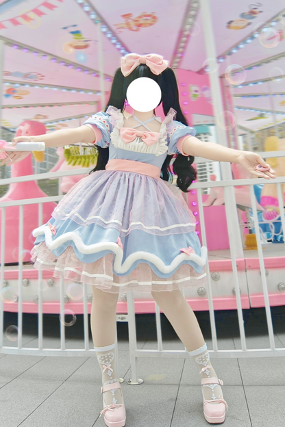 Gothic Lolita Dress - Sweetheart Bobo Magical Girl, 3 Colors, Ruffled, Sweet Style - S Blue / M Blue / L Blue option