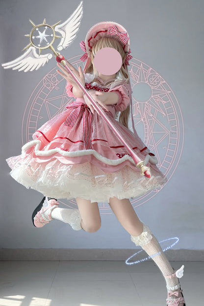 Gothic Lolita Dress - Sweetheart Bobo Magical Girl, 3 Colors, Ruffled, Sweet Style - S Pink / M Pink / L Pink option