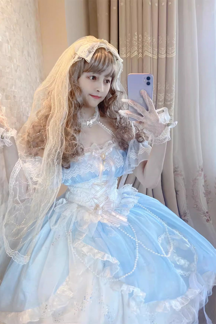 Gothic Lolita Dress - The Little Mermaid, 2 Colors, Bow Detail, Halterneck, Sweet Style - additional product view 2