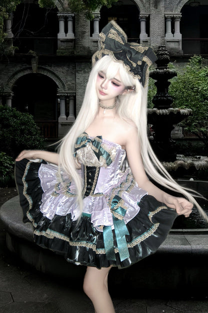 Gothic Lolita Dress - The Little Mermaid's Tears, 2 Colors, Lace Trim, Ruffled, Layered - additional product view 6